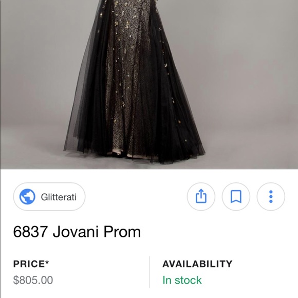 Jovani black and gold Prom dress - Picture 5 of 7